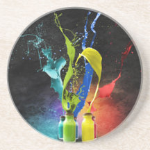 Splashing Paint Beverage Coaster