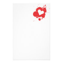 Splatterhjärtabrevpapper 2 brevpapper