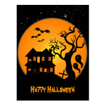 Spökad husHalloween vykort