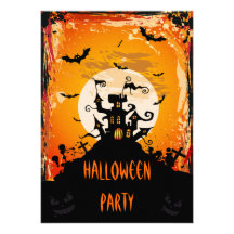 Spökad slotthalloween fest skräddarsydda inbjudan