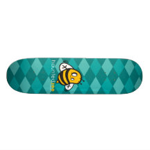 Spökad Zoo "biArgyle blått ", Skateboard Deck