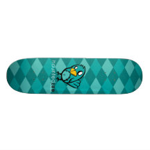 Spökad Zoo "fågelArgyle blått ", Skateboard