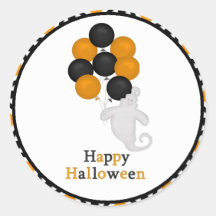 Spöke- och ballonghappy halloweenklistermärkear