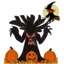 Spöklikt Halloween träd Photo Cut Out