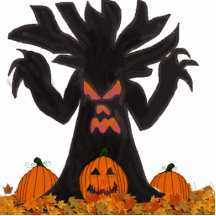 Spöklikt Halloween träd Photo Cutouts