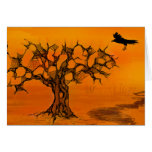 SpookyTree som är korpsvart, hälsningkort