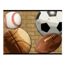 Sportar Al-Stjärna, basket/fotboll/fotboll Vykort