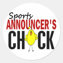 Sporthallåman chick rund klistermärke