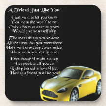 Sports Car - Friend Poem Coaster