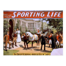 Sportsligt liv "segrar damtur Derbyen" Retro Th Vykort