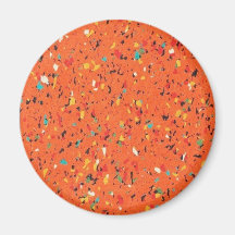 Spräckliga Retro orange konfettiar Magnet För Kylskåp