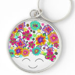 Spring Flowers in My Head Keychain