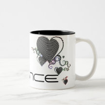 squigglehjärtor. trance. kaffe mugg