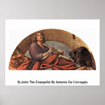 St John evangelisten av Antonio Da Correggio Affisch