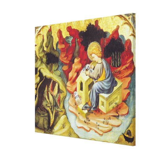 St John på Patmos Sträckta Canvas Tryck