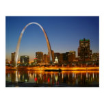 St Louis ärke- Missouri på Mississippi vid natt Vykort