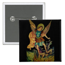 St Michael ärkeängeln Knappar Med Nål