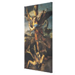 St Michael som förkrossar demonen, 1518 Sträckt Canvastryck