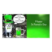 ST PATRICK'S DAYKATT OCH GRÖNTIRLÄNDAREÖL ANPASSINGSBARA FOTOKORT