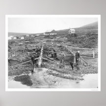 Städbäckguld min Alaska 1916 Affischer