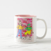 Stads- animekonstgalleritecken kaffe koppar