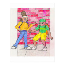 Stads- animekonstgalleritecken vykort