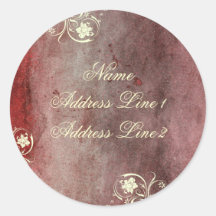 Stads- Decan röd adressetiketter Runda Klistermärken