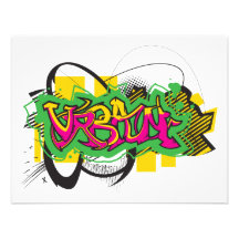 stads- grafittidesign anpassningsbara tillkännagivanden
