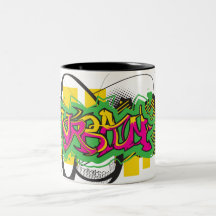 stads- grafittidesign kaffe mugg
