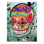 Stads- Muerte day of the dead illustrerad vykort