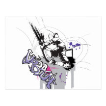 stads- sk8er-grafittidesign vykort
