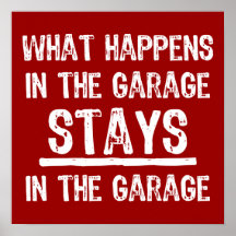 Stag i garageaffischen