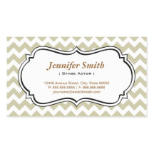 Stage Actor - Chevron Simple Jasmine Business Card