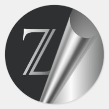 Stålsätta PeelMonogram "Z ", Runda Klistermärken