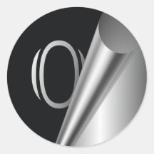 Stålsätta Peelmonogramen "nolla ", Klistermärken