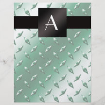 Stålsätter den gröna diamanten för monogramen plät custom flyer