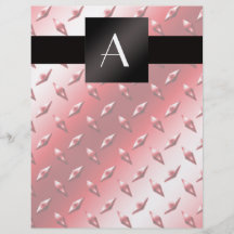 Stålsätter den röda diamanten för monogramen pläte flygblad