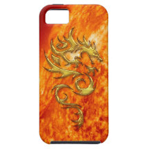 Stam- guld- drake- & bränningsoliphone case iPhone 5 fodraler