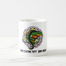 Stam- kall ödla för grönt för tecknadtatueringsymb kaffe koppar