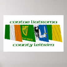 Ståndsmässig Leitrim flaggor Affisch