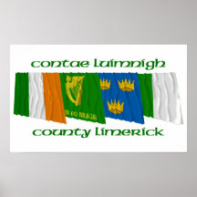 Ståndsmässig Limerickflaggor Posters