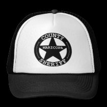 Ståndsmässig sheriffstjärna Maricopa County B/W kepsar
