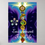 STÅNG AV ASCLEPIUS MED 7 CHAKRAS, ANDLIG ENERGI POSTERS