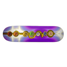 STÅNG AV ASCLEPIUS MED 7 CHAKRAS, ANDLIG ENERGI SKATE BOARD