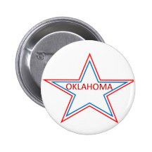 Star with Oklahoma in it. Pinback Button
