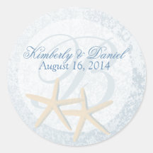 Starfish Wedding Monogram Sticker
