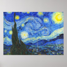 Starry natt av Vincent Van Gogh Print