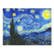Starry natt av Vincent Van Gogh Vykort