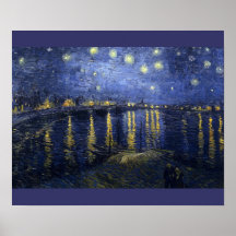 Starry natt över Rhonen Affisch