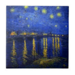 Starry natt över Rhonen av Vincent Van Gogh Kakelplatta Av Kerami